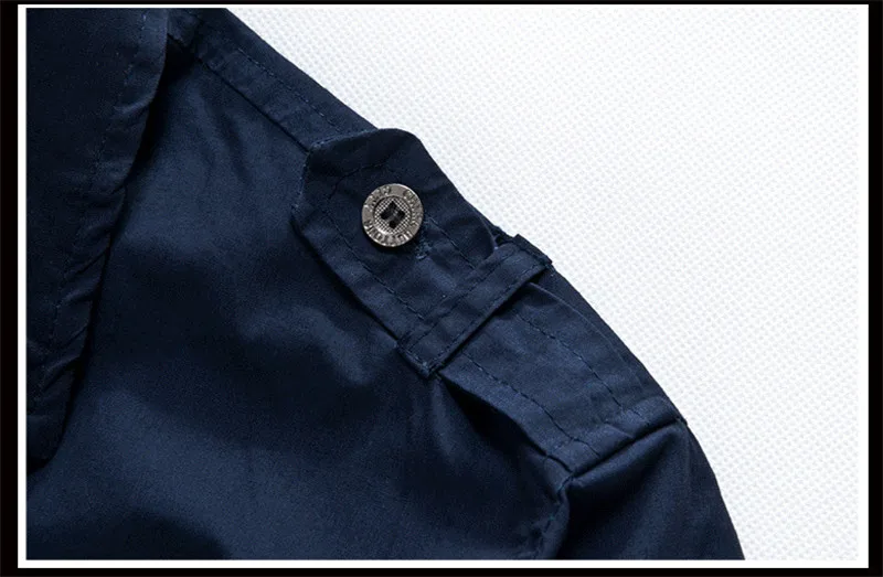 Мужская темно-синяя армейская рубашка для пилота военно-воздушных сил, хлопковая рубашка с вышивкой, тактические рубашки с длинным рукавом