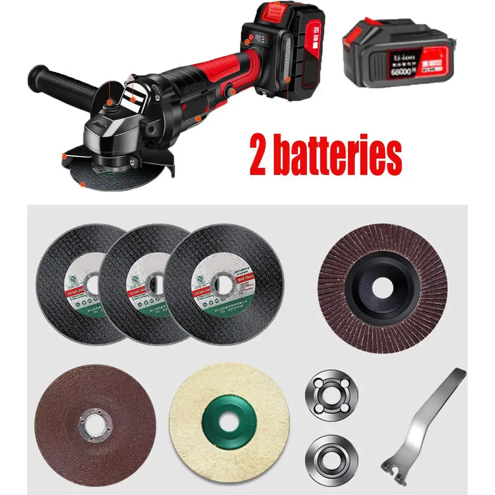 

Angle Grinder Cordless Lithium-ion Grinding machine Brushless Cordless Electric grinder Angle Power Tools