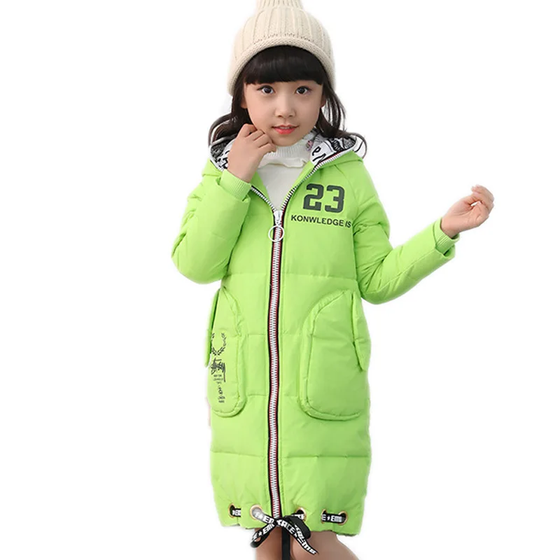 

kids coats girls winter 2018 new baby winter letter printed children winter jackets for girls hooded long down jackets for girls