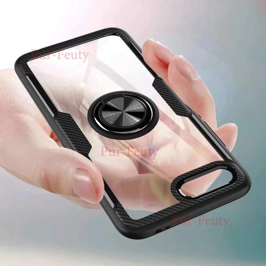 

For Huawei Honor 10 COL-L29 COL-L29A Ring Stand Magnet Transparent Protective Back Cover For Huawei Honor10 COL L29 L29A TL10