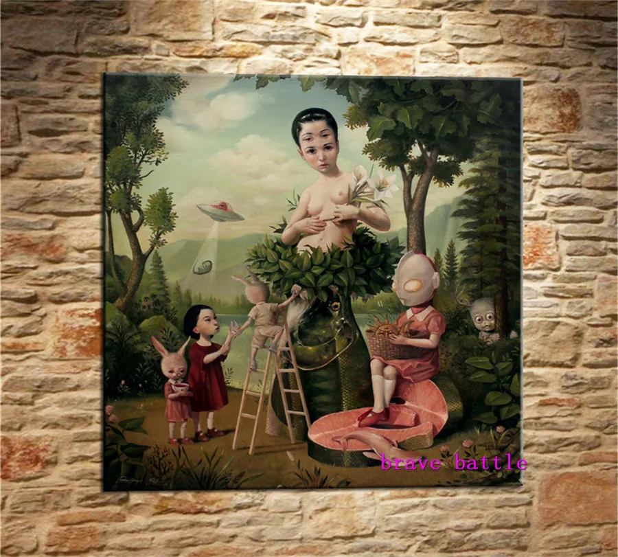 Mark Ryden Childish Strange Dark World Canvas Painting Living Room Bedroom Home Decor Modern Mural Art Oil #062 | Дом и сад