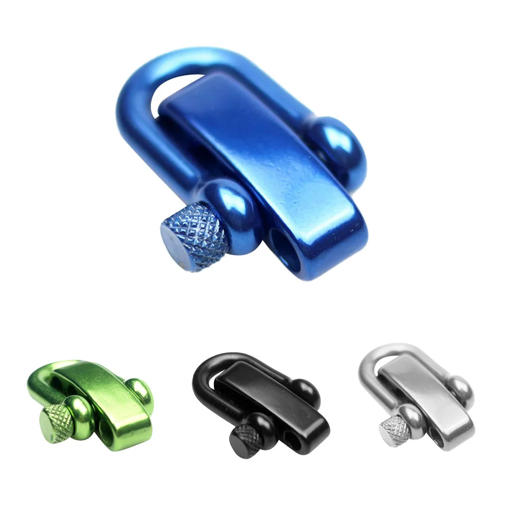 Heavy Duty 304 Stainless Steel U Flat Adjustable Shackle Buckle Clasp Small Tool for Survival Paracord Bracelet - Various Color 