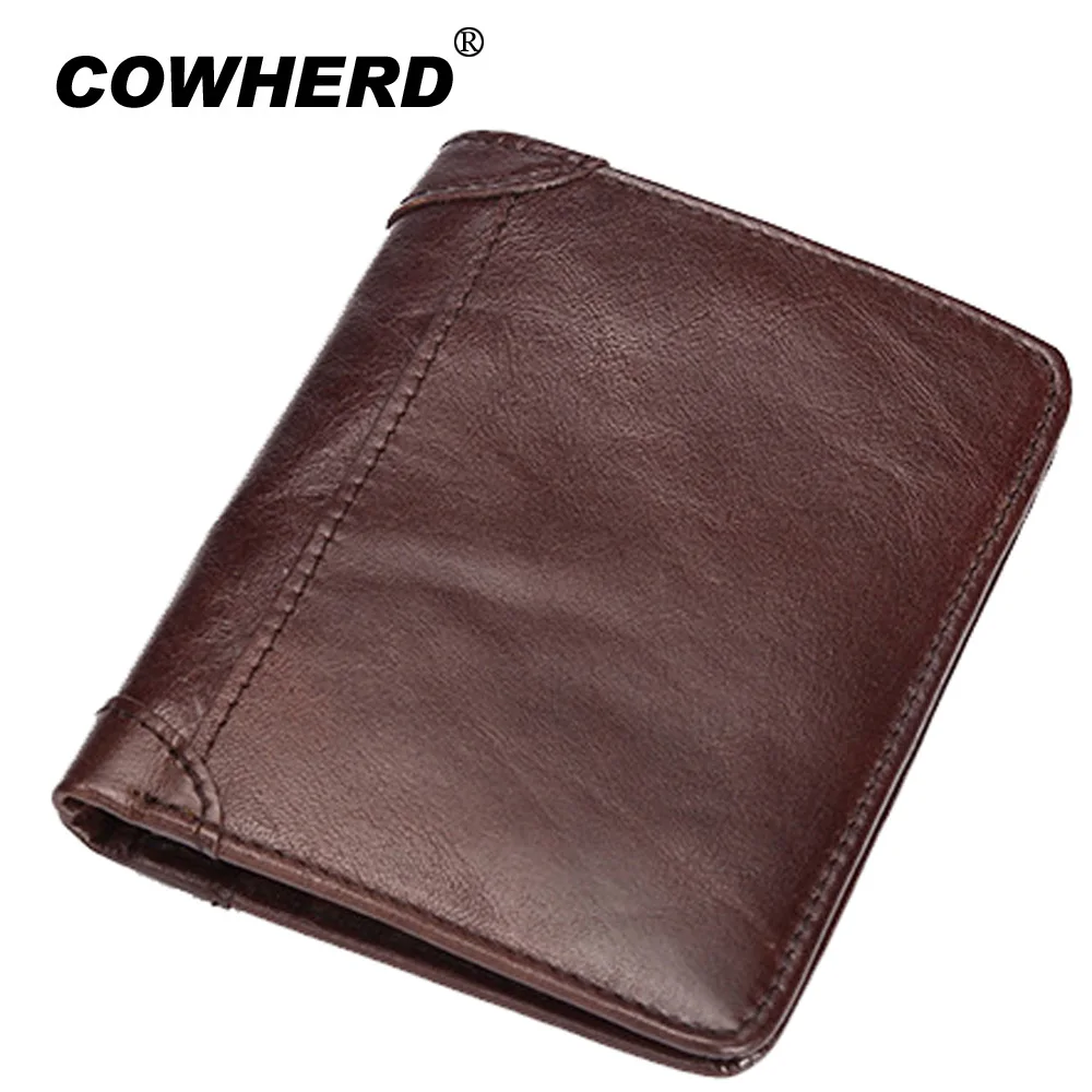 

Inside Outside All 100% Top Layer Genuine Cow Leather Men Wallets 9 Card Slots Holder Male Purses Clutch Short Wallet Newest