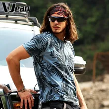 V JEAN Men’s Graphic Print Knit Jean T Shirt Washed