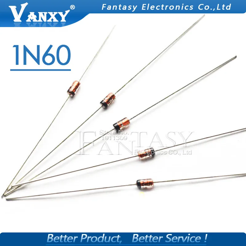 

100PCS 1N60 DO-7 1N60P DO-35 Schottky Germanium Diode TV Radio FM Detection