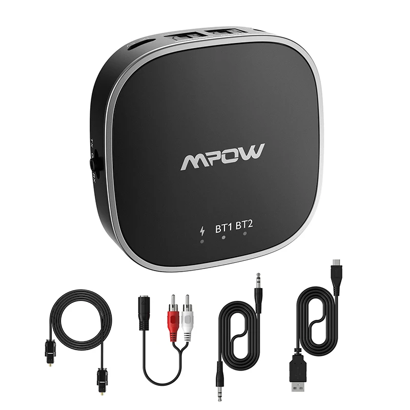 Mpow Bluetooth 5,0 приемник передатчик APTX/APTX HD/APTX LL беспроводной адаптер с цифровым оптическим Toslink Aux кабель подключения - Цвет: Black