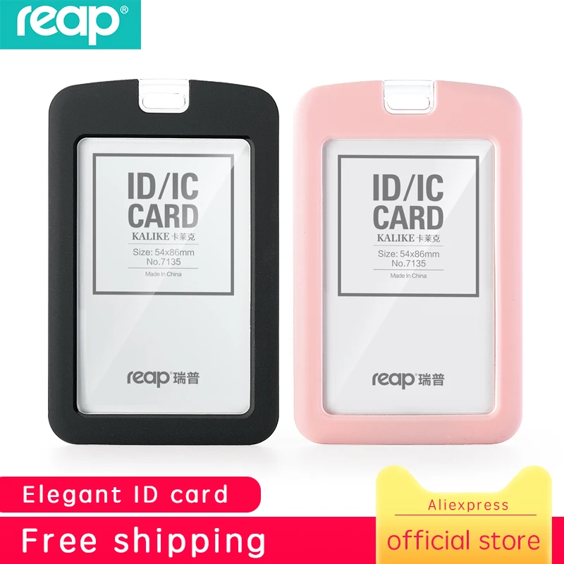 

Reap Silicon Exhibition Cards ID Card Holder Name Tag Staff Business Badge Holder Office Supplies Stationery