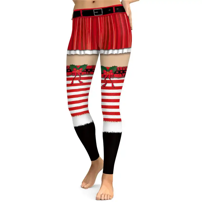 christmas workout leggings