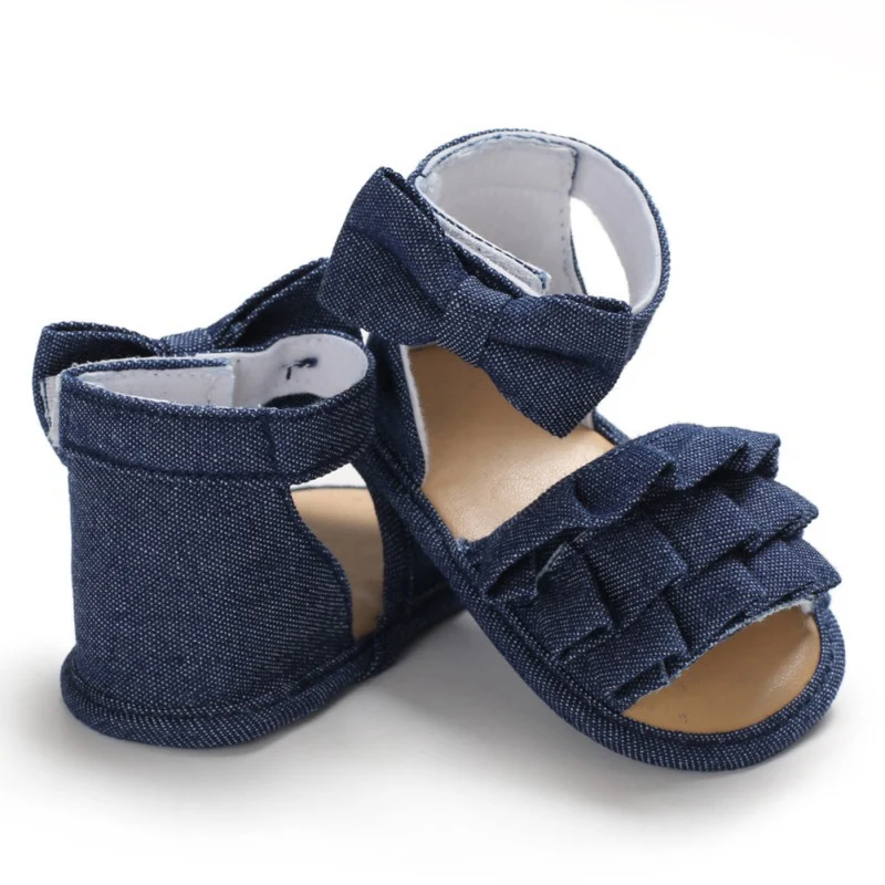 Летняя обувь для маленьких девочек милые детские кроватки дышащие Нескользящие босоножки малыша мягкая подошва обувь