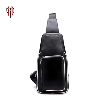 

TIANHOO Mini Crossbody bag real cow leather man shoulder simple fashion casual chest bags for men cell phone wallets