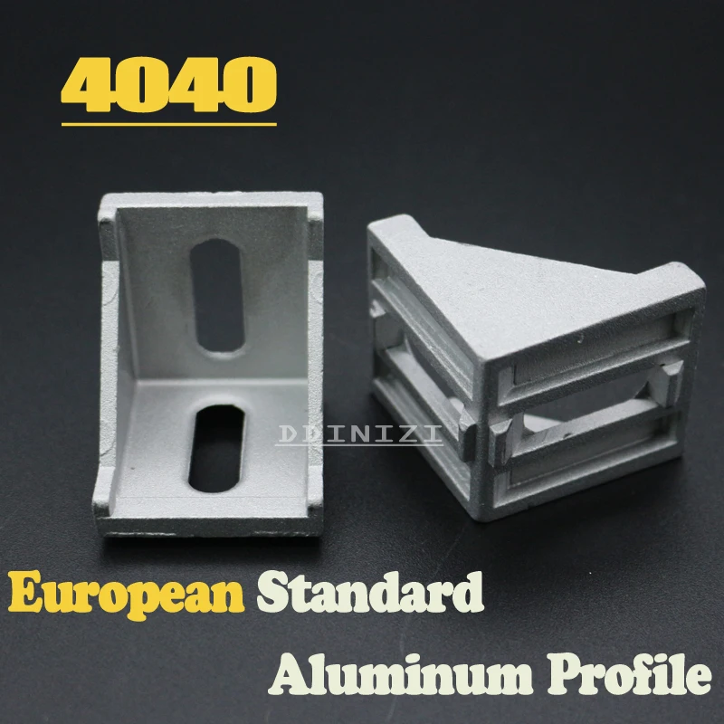 

HOTSale 10pcs 4040 corner fitting angle aluminum L type connector bracket fastener match use 4040 industrial aluminum profile