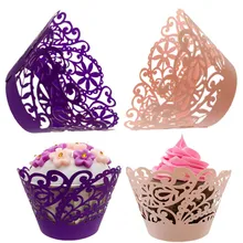 100 шт. Лазерная резка торт форма для порционного кекса выпечки кексов коробка чашки чехол поднос для вечеринок торт формочка, Инструменты для декорирования свадебных украшений 8Z