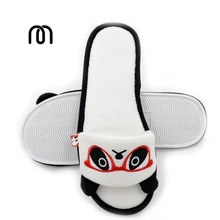 Millffy diapositivas zapatillas puntada panda animel deslizador de interior de felpa zapatillas de verano para mujer