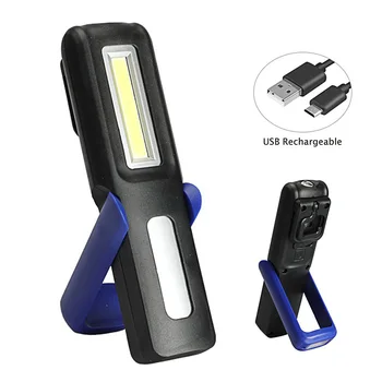 

COB Working Light Multifunction Portable Rechargeable LED Maintenance Flashlight Magnet Hook Torch for Workshop Camping Penlight