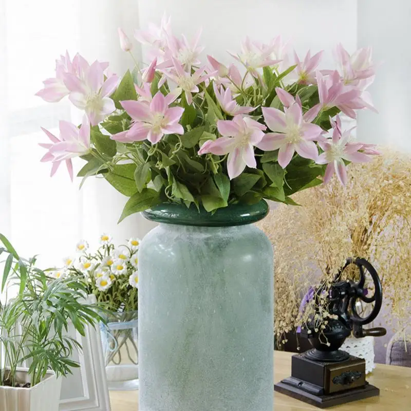 Flone Artificial Trident Iron lotus Flower Simulation Silk Floral Fake Flowers Single Branch For Wedding Home Table Decor Art (6)