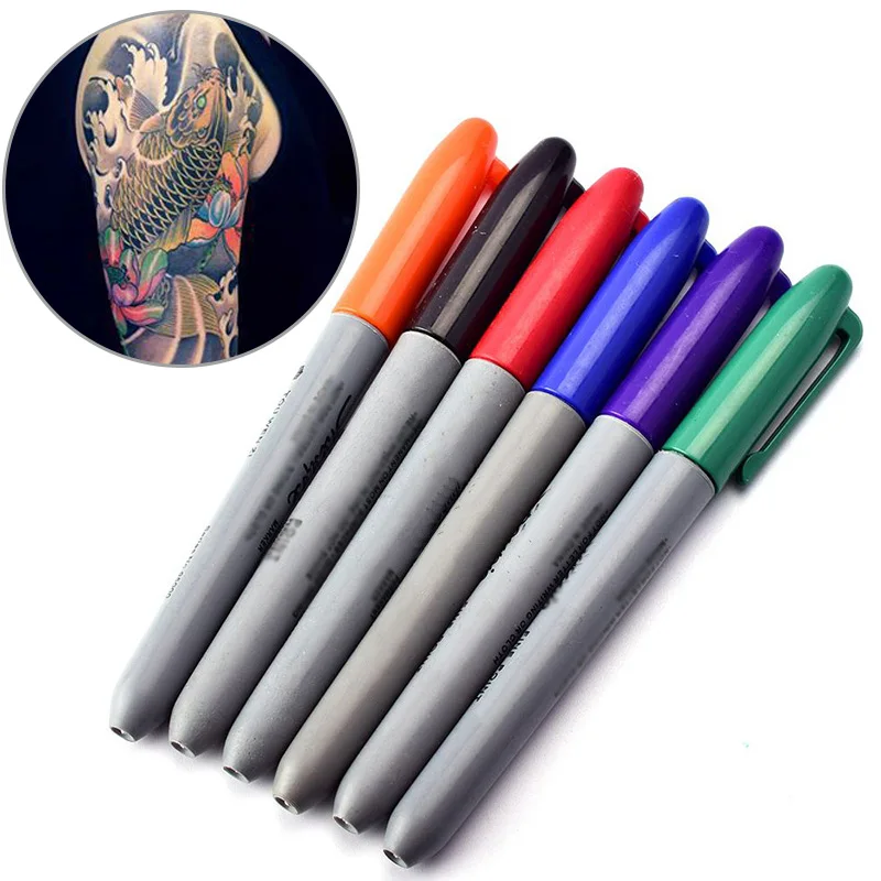 ATOMUS 6 цветов переводная ручка для татуировки нетоксичный цвет бровей Eyeline татуировки Маркер ручка водонепроницаемые аксессуары Поставка 6 шт