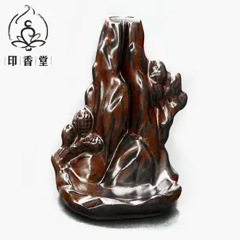 

Indian incense Church view of small hills and streams back Tower incense burner censer smoke creative ceramic censers of incense