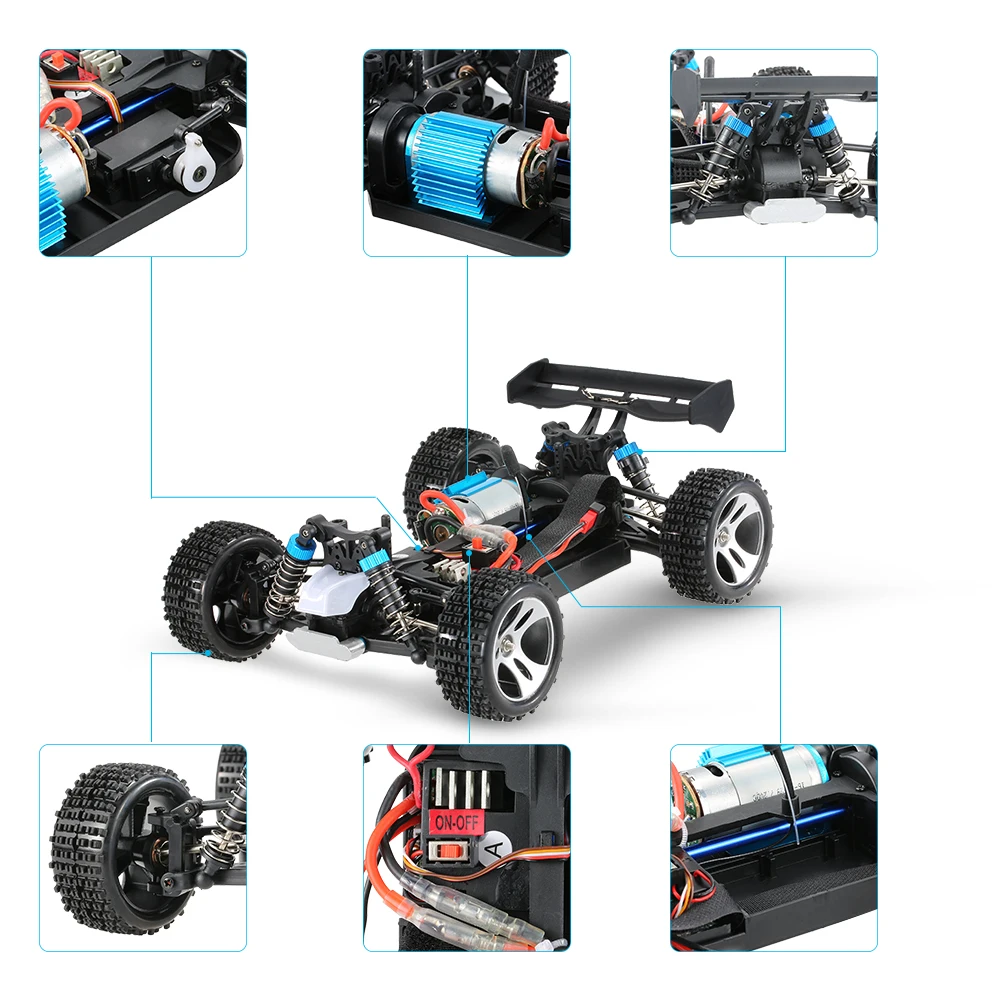 Wltoys A959 Модернизированный Радиоуправляемый автомобиль 1/18 4WD 2 4G RTR Внедорожник