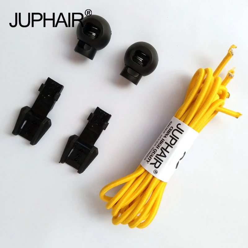 

JUP 1-50 Pairs Yellow Colored Shoe Laces for Children Fashion Elastic Rubber Adjustable Shoelaces Fashion Lazy Shoelace Strings