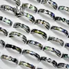 50Pcs EcooLin Brand Fashion Natural Shellfish Abalone Shell 316L Stainless Steel Rings For Women Jewelry Lots Bulk LR4029 3