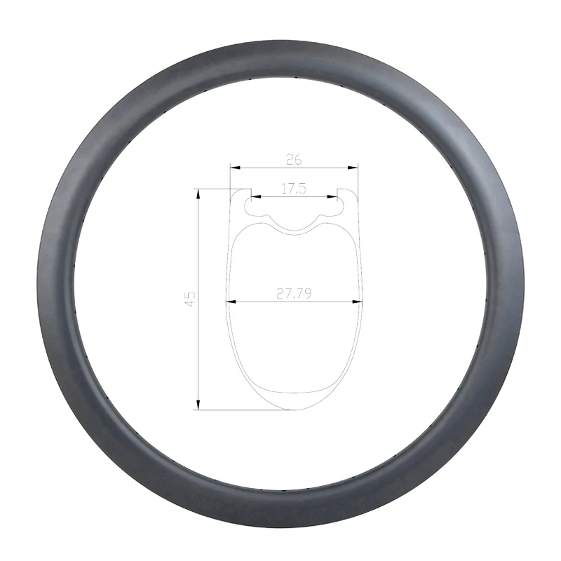 Для велокросса, шоссейный велосипед 700c 45 мм бескамерная дорожная Дисковая тормозная обод 26 мм в ширину 20 H 24 H 28 32 отверстия Внутренняя Ширина 17,5 мм u-образная форма