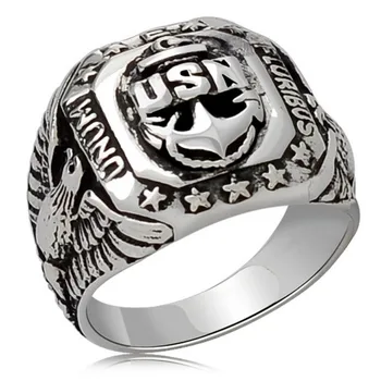 

Jade Angel Men Sterling Silver Ring Punk Eagle US Army Military Band Ring Birthday Gifts,Father's Day Gifts Free shipping