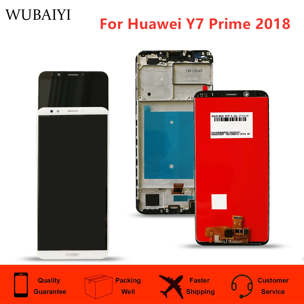 

With Frame For HUAWEI Y7 Prime 2018 LCD Display Touch Screen Digitizer For Huawei Y7 Pro 2018 LCD LND L22 LX2 L21 LX3 L23 LX1