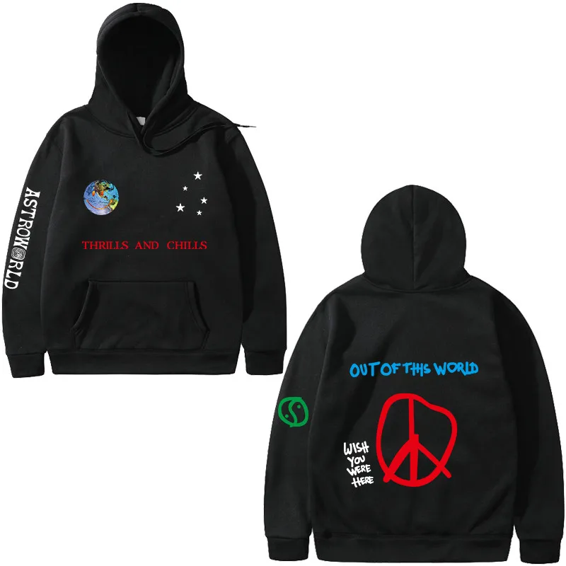 

Astroworld THRILLS AND CHILLS Hoodies Spring Autumn Streetwear Pullover Travis Scotts Young Men Women FashionHip Hop Printing