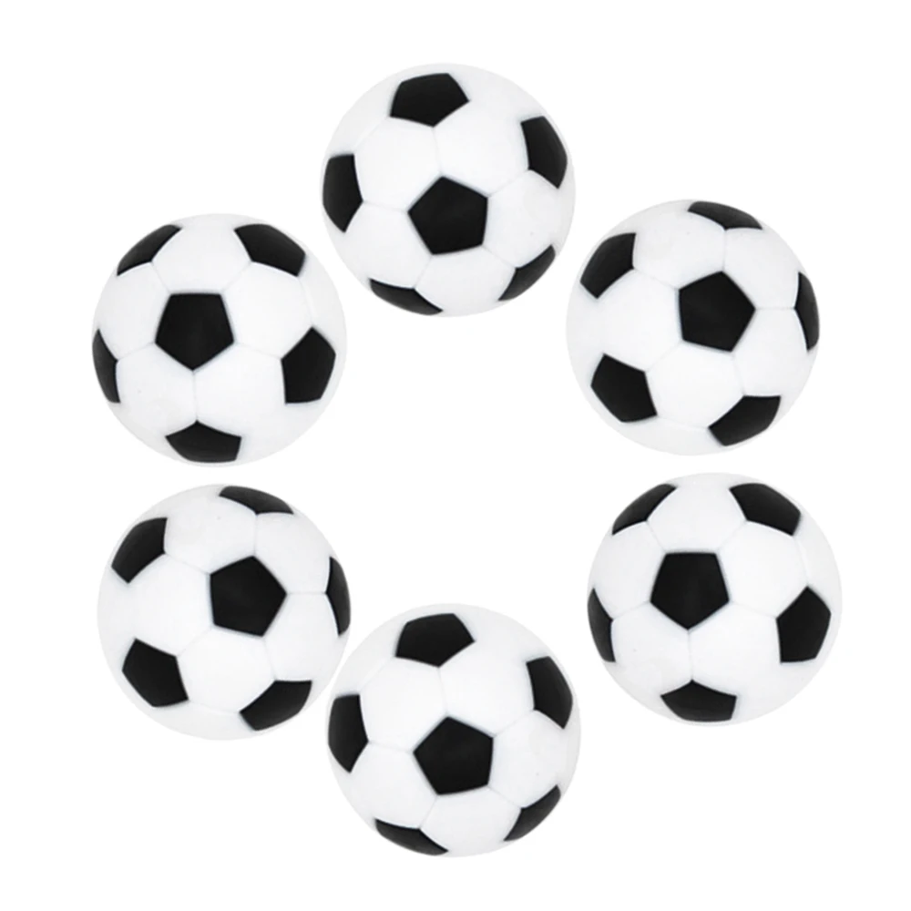 

6 Pc Kicker Balls Table Footballs 6pcs Mini Foosball Accessories Football Soccer Game ABS Black And White