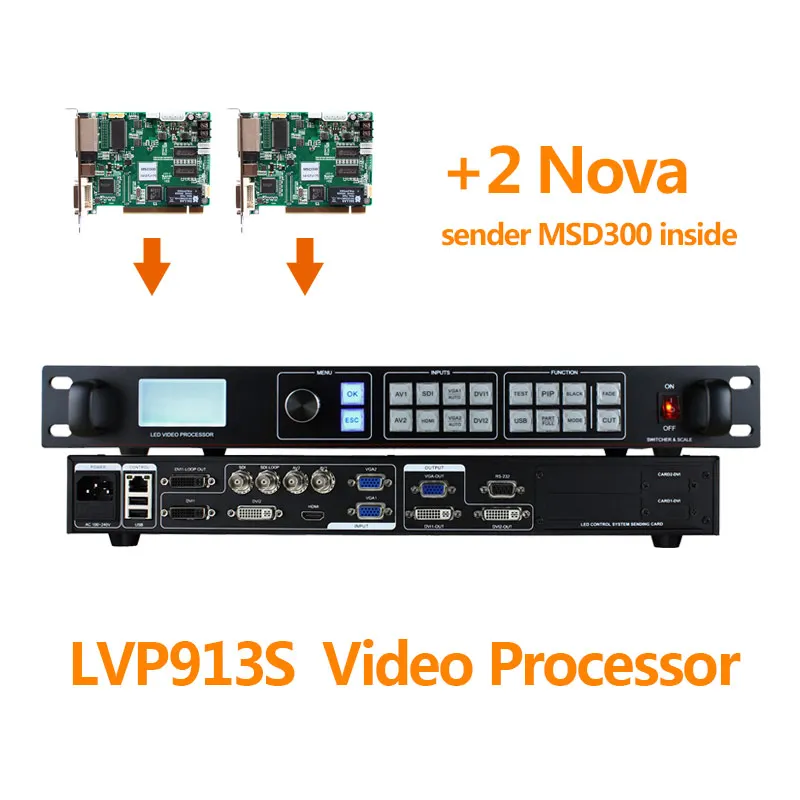 AMS-LVP913S сравнить VDWALL LVP605S светодиодный экран в аренду видео процессор с 2 Nova MSD300 светодиодный отправки карты для матричный светодиодный дисплей