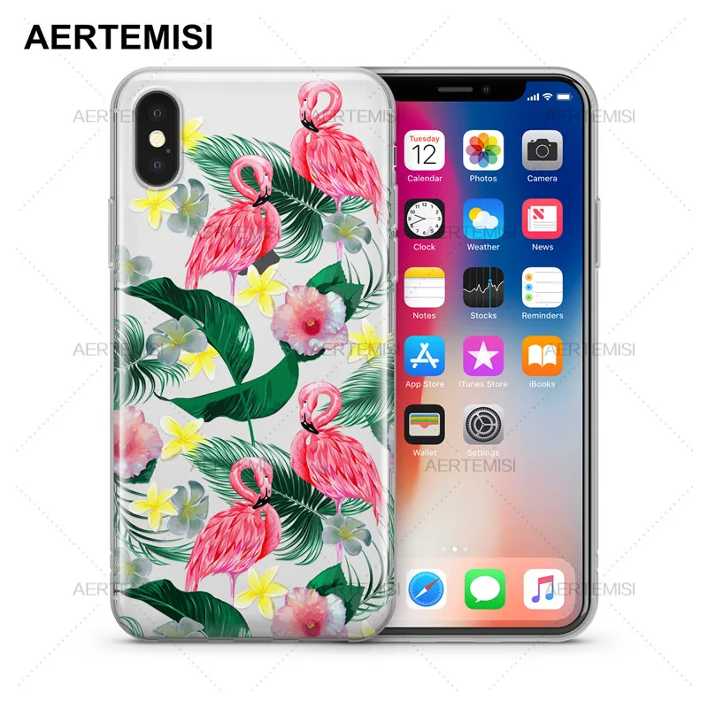 

Aertemisi Phone Cases Hibiscus Paradise Transparent Crystal Clear Soft TPU Case Cover for iPhone 5 5s SE 6 6s 7 8 Plus X