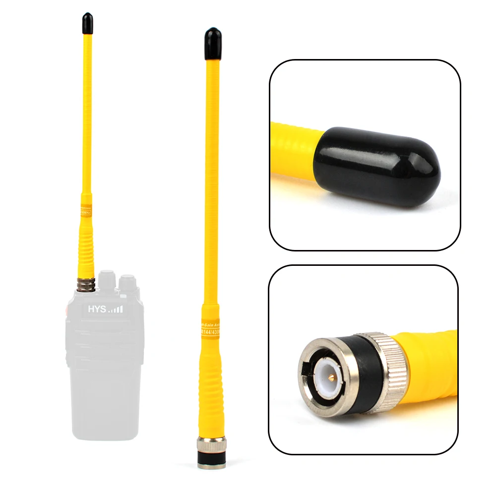 HYS FP 210 BNC Walkie Talkie Antenna Dual Band VHF/UHF 144/430MHz