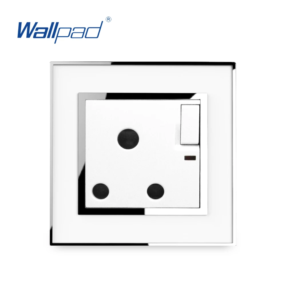 15A UK Socket With Switch LED Light Indicator Wallpad Luxury Wall 3 Pin South Africa Indian Power Outlet Mirror Acrylic Panel |