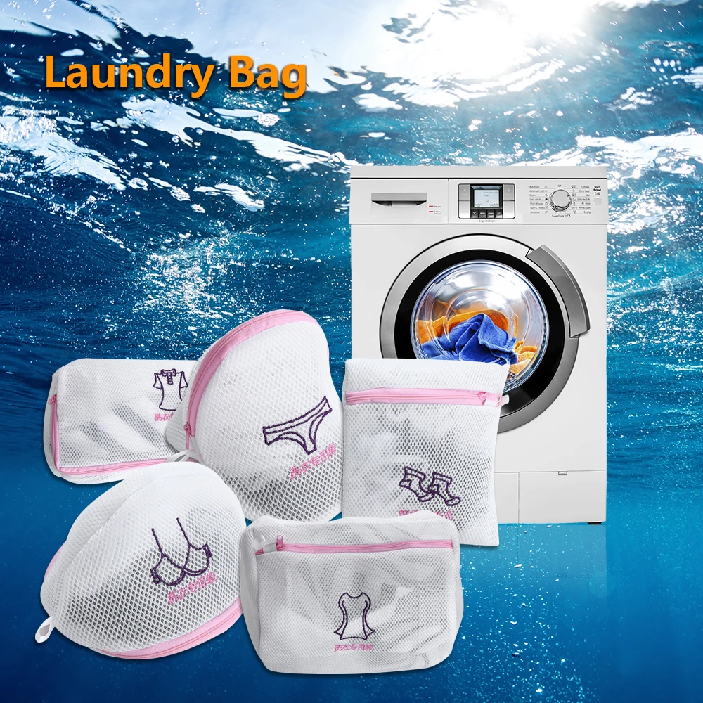 

1PC Thickened Zippered Clothes Bra Underwear Protector Laundry Bags Double Layer Mesh Laundry Bag for Washing Machines Baskets