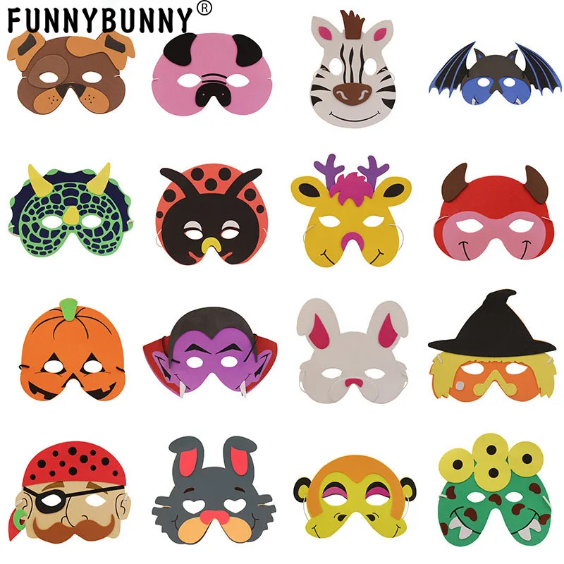 

FUNNYBUNNY High Quality, Comfortable 40 Assorted Foam Animal Party Masks for Birthday Party Favors Dress-Up Costume