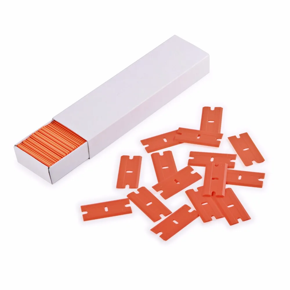 100pcs Plastic Razor Scraper Blades for Glue Removal cellphone lcd repair  Double Edged Razor Blades (5)