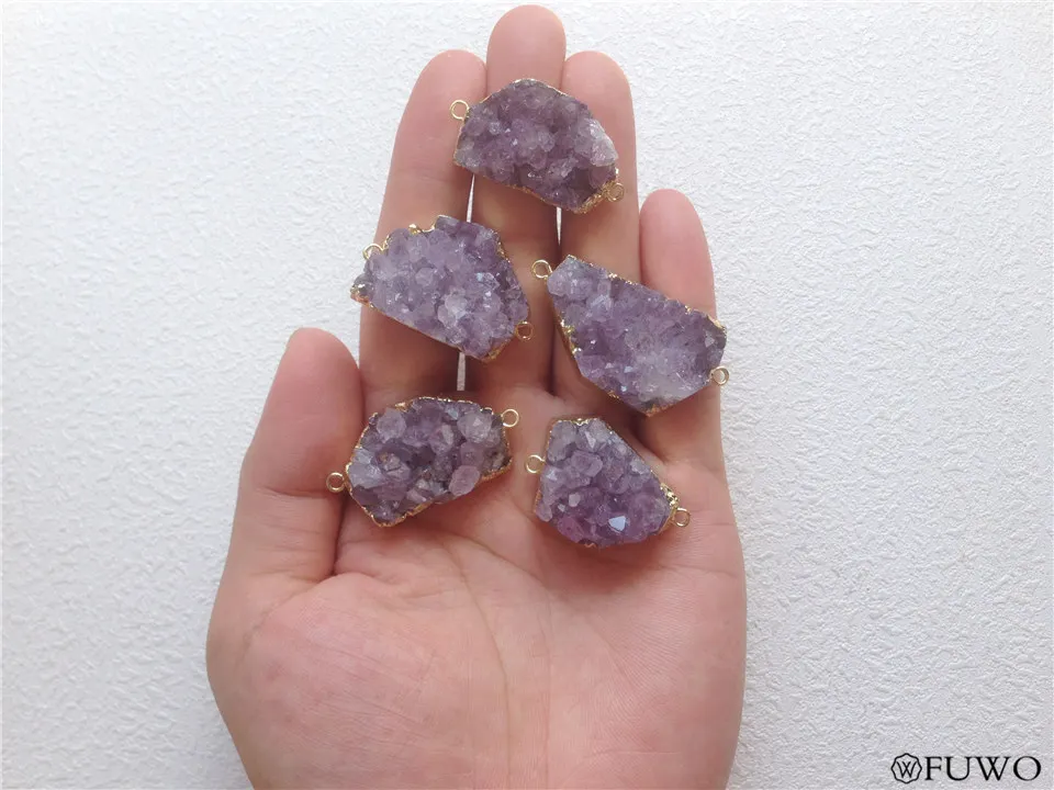 Natural Amethyst Cluster Connector 12