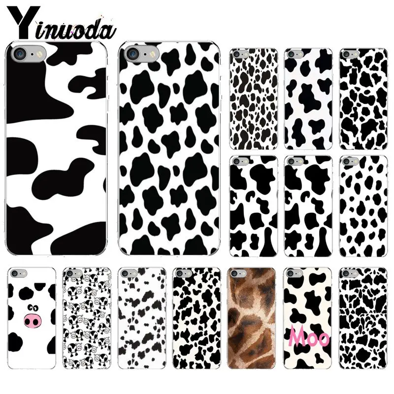 

Yinuoda White Black Cow Symbol Transparent TPU Phone Case Cover for Apple iPhone 8 7 6 6S Plus X XS MAX 5 5S SE XR Cellphones