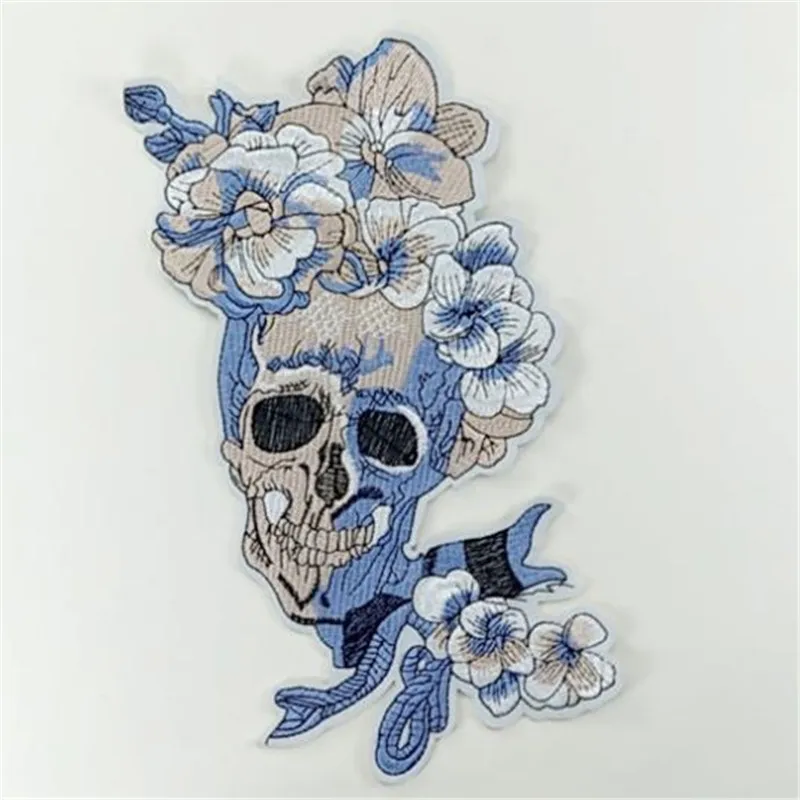 

Girls clothes baby Badge embroidery punk patch skull flower deal with it T shirt biker patches for clothing women 3D stickers