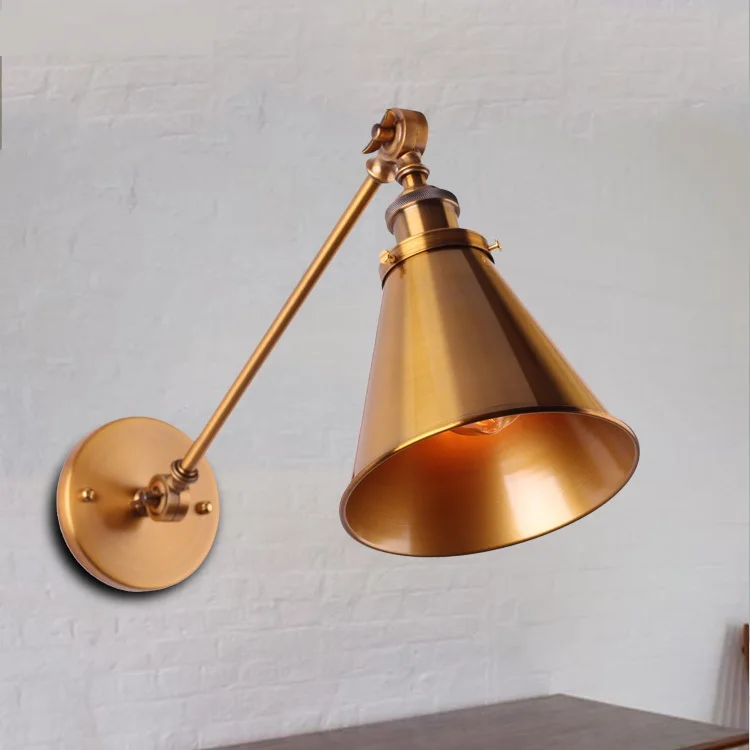 

Wall Lamps Loft retro bronze wind industrial mechanical arm double wall bar creative personality study direct manufacturers GY8