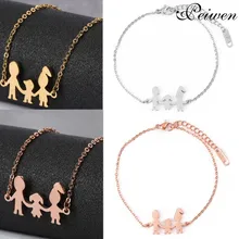 Семья из трех браслетов папа мама девочка мальчик из нержавеющей стали для женщин мужчин серебро золото Роза Шарм Персонализация браслет на заказ подарок