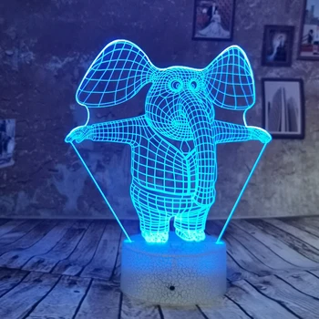 

Drop Shipping Cartoon Elephant 3D Night Light LED 7 Color USB Illusion Gradient Xmas Birthday Gifts Toy Table Desk Lamp Kids