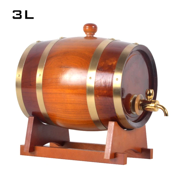 3L Oak Barrel Wooden Cask Wine Barrels Red Pine Wooden Barrel Keg Cask