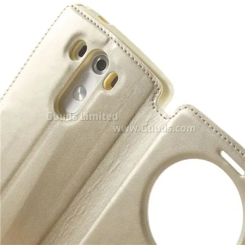 Roar Korea Noble Quick Circle Leather Flip Cover for LG G3 D850 D855 LS990 - Champagne