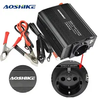 AOSHIKE Dual USB 4.2A инвертор 12 В 220 В 300 Вт 500 Вт ЕС Автомобильный инвертор 12 В до 220 В автомобильный трансформатор напряжения автомобильный адаптер - изображение
