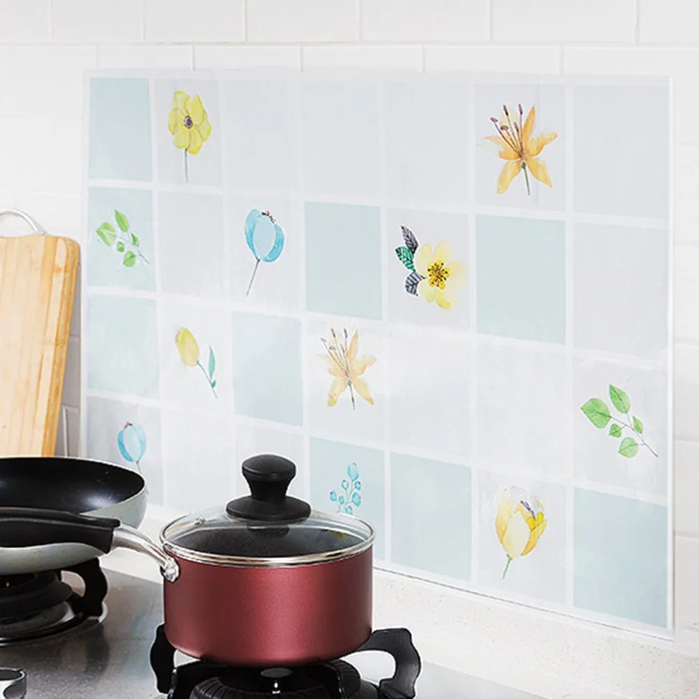 Large Size Aluminum Foil Self-adhensive Waterproof Kitchen Oil Sticker Wall Sticker Anti Oil Kitchen Wallpaper Home Decoration