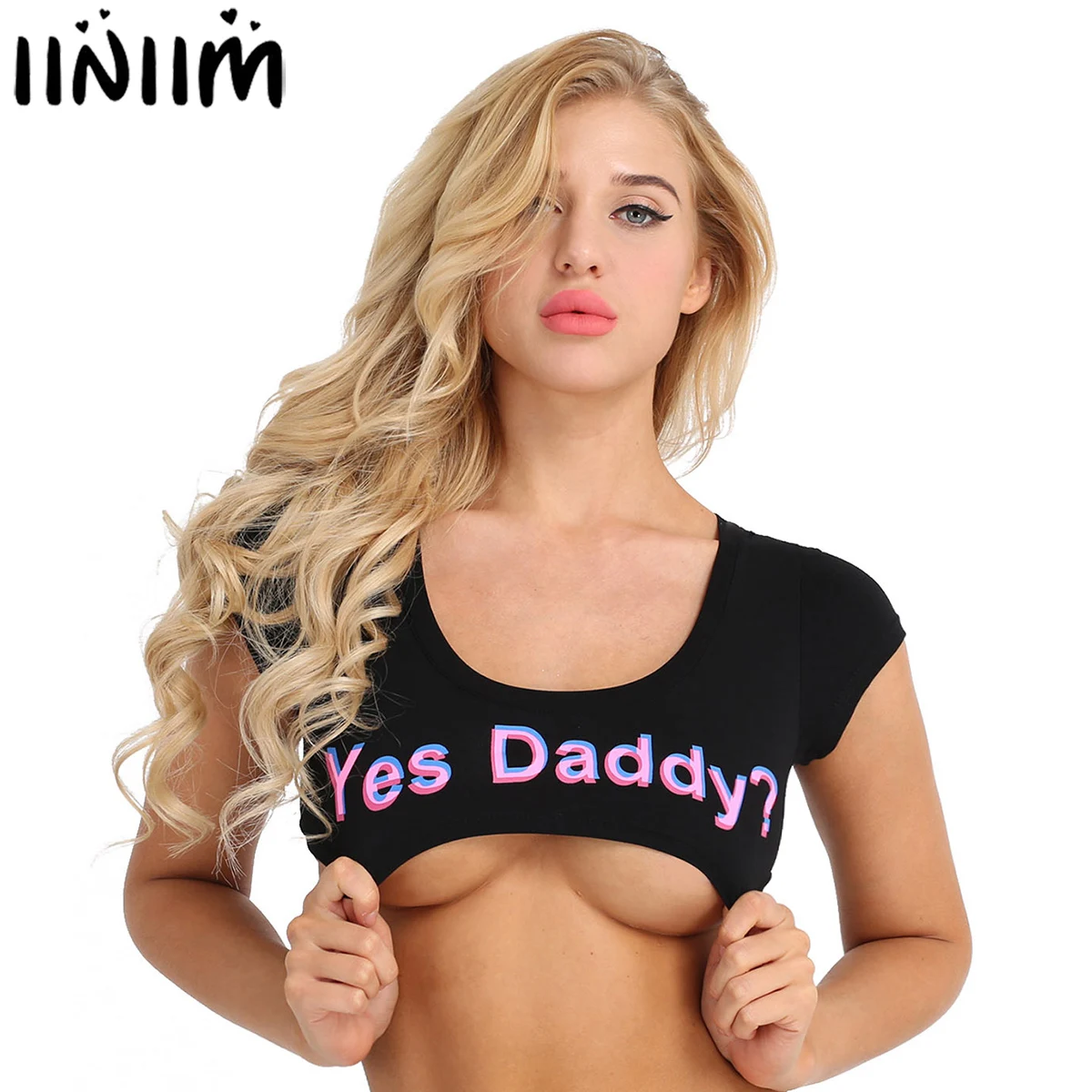 

Womens Costumes Fashion Night Party Clothing Hot High Street Stretchy Cotton Letter Printed Summer Crop Tops Clubwear Short Tees