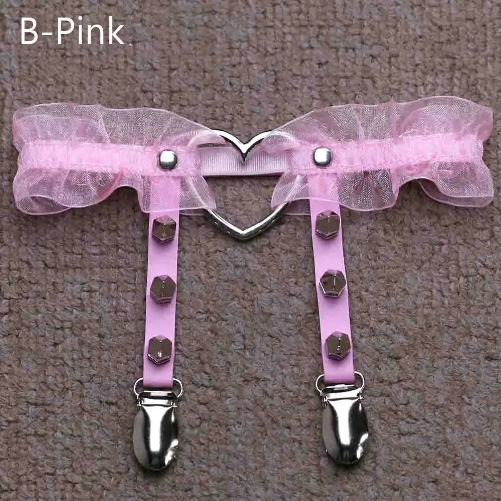 1 Pcs Sexy Lingerie Women Harajuku PU Leather Garter Belt Punk Leather Garters Lace Leg Ring Garter Belt Suspenders