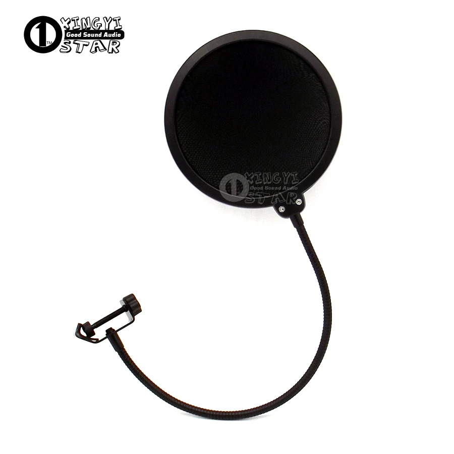 Double Layer Condenser Microphone Pop Filter Mask Shied Gooseneck