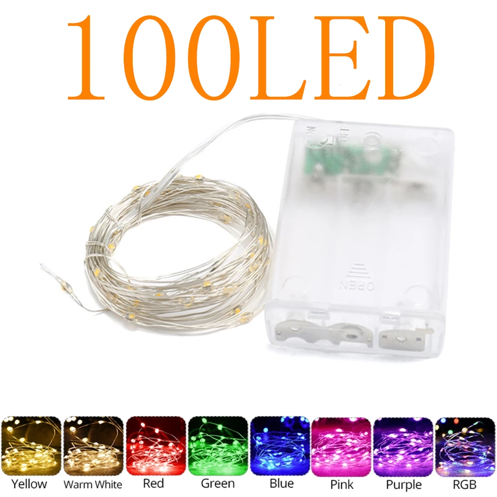 

2m/3m/4m/5m/10m 5AA Battery LED String Lights for Xmas Garland Party Wedding Decoration Christmas Tree Flasher Fairy Lights